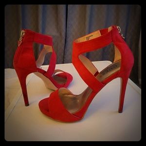 GUESS Red Suede Stilettos